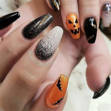 acrylic halloween nail designs|halloween acrylic nail art ideas.